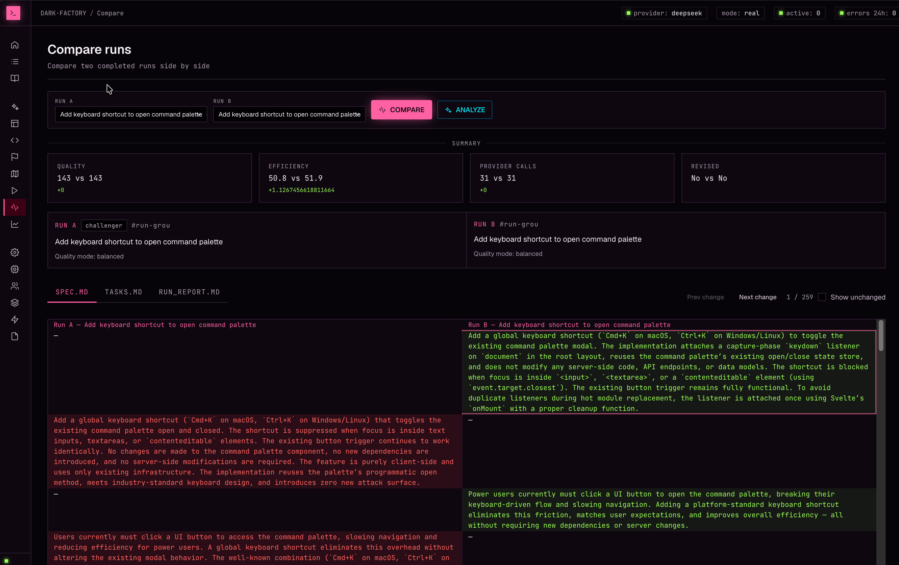 Dark Factory interface preview 4