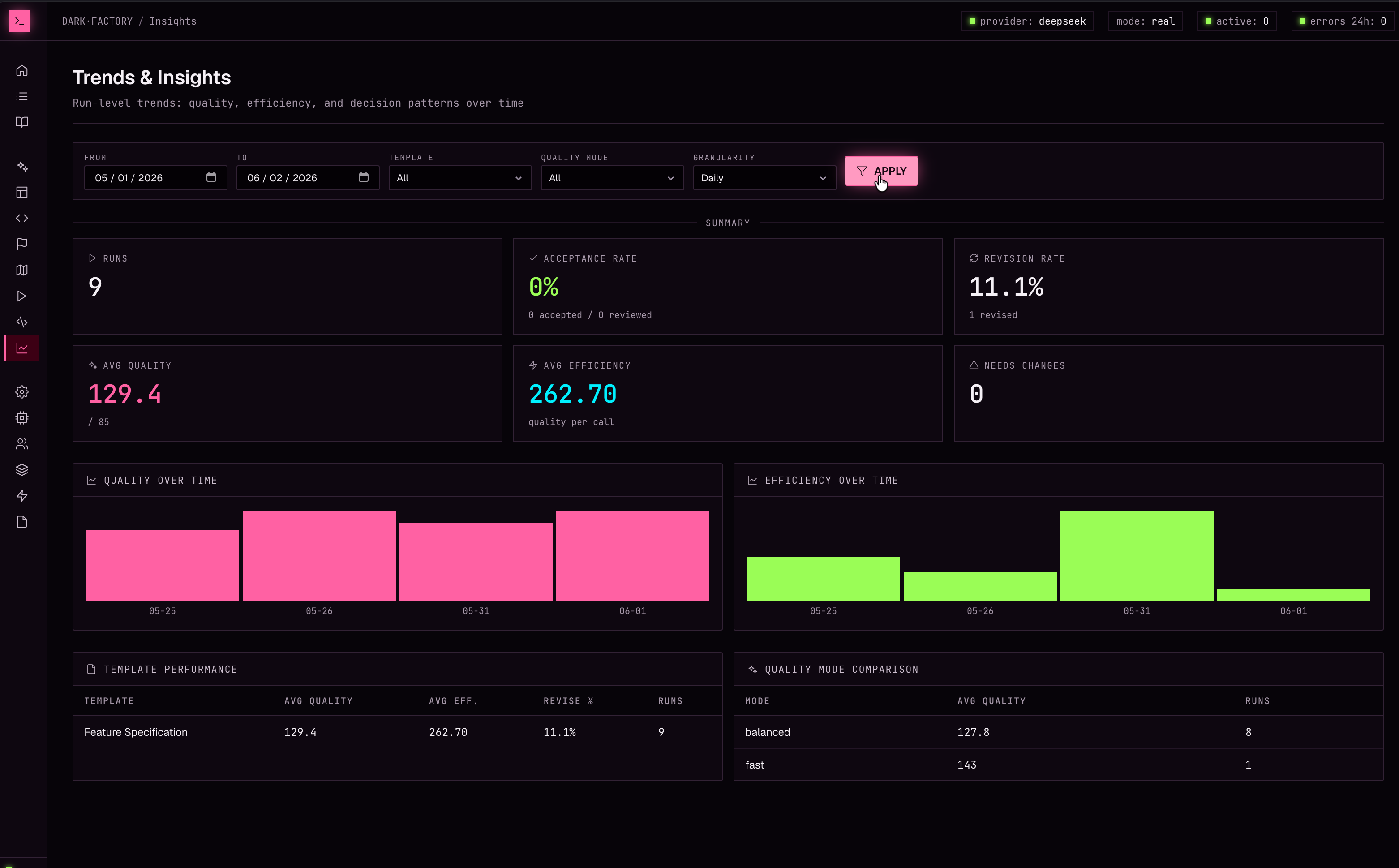 Dark Factory interface preview 5