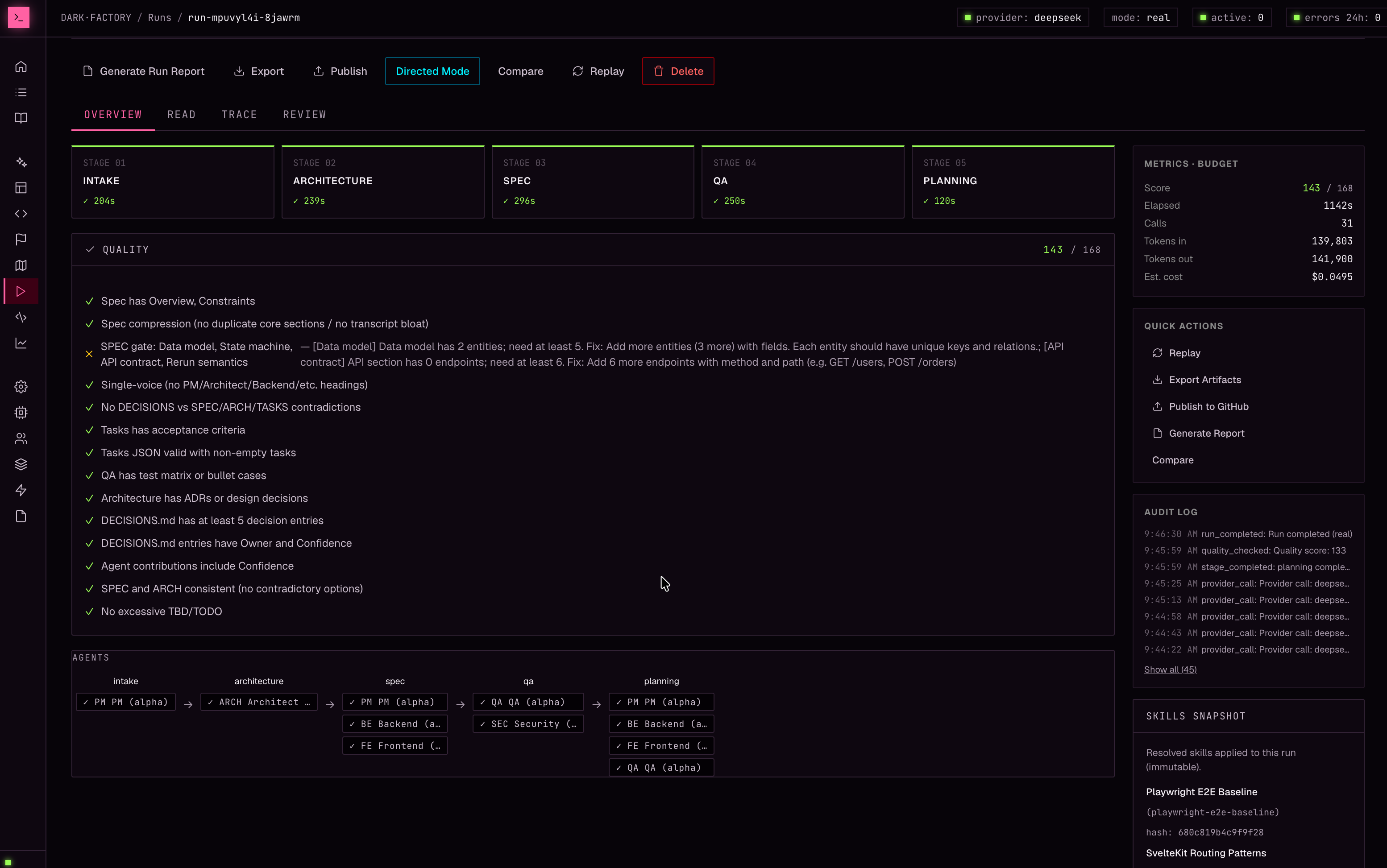 Dark Factory interface preview 2